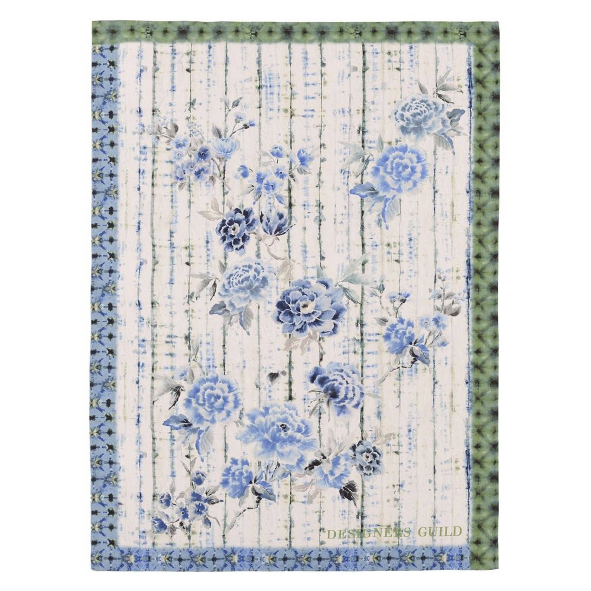 Kyoto Flower Throw By Designers Guild In Indigo Blue